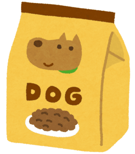 a bag of dog food